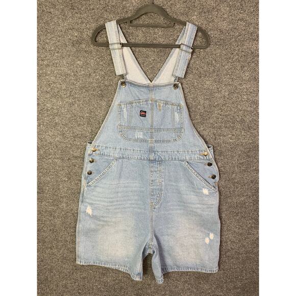 Vintage Union Bay Y2K Women’s‎ Overalls Carpenter Baggy Denim Shortalls Sz XL - Picture 1 of 12